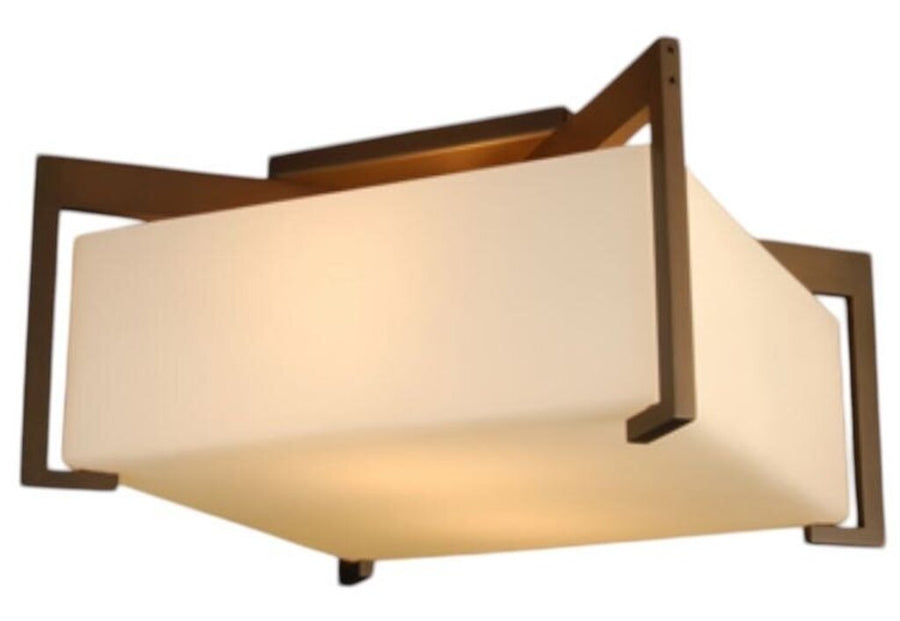 Bronze Casella Ceiling Hugger Fixture Made in Italy (tiny stress crack)