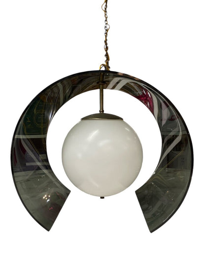 Vintage Smoked Lucite Swag Light with 150" (12.5') Chain