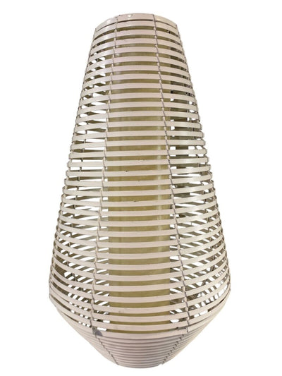 Pair of Vintage Feldman Coiled Metal Pendant Light Fixtures in Ivory (Set of 2)