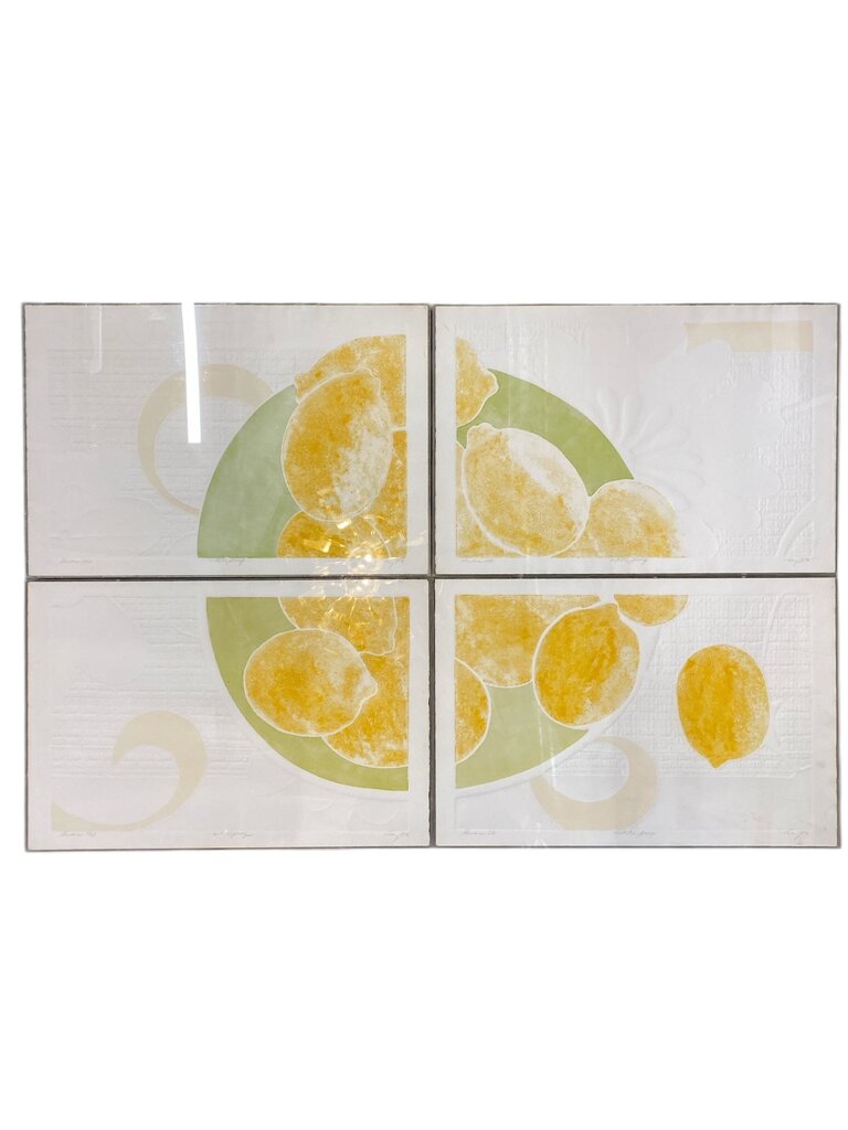 Lemon Series of Four Embossed Artist Proof Lithographs by Lucy, Produced in 1976 (Set of 4)