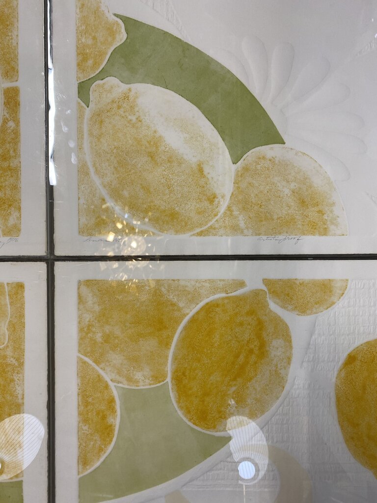 Lemon Series of Four Embossed Artist Proof Lithographs by Lucy, Produced in 1976 (Set of 4)
