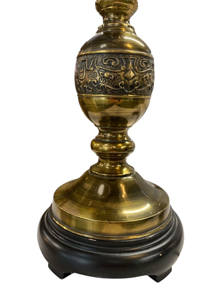 Vintage James Mont Style Pair of Tall Brass Table Lamps (Set of 2)