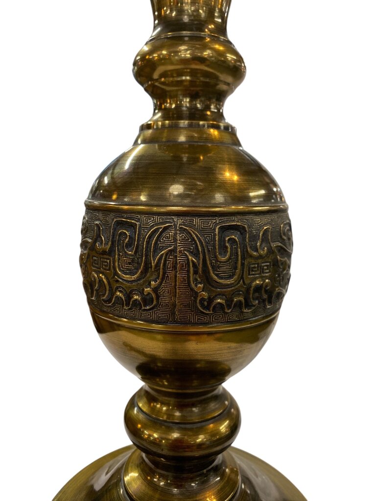 Vintage James Mont Style Pair of Tall Brass Table Lamps (Set of 2)