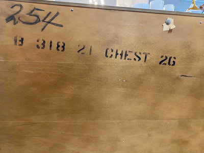 Mid Century Walnut Mixed Woods Tall Dresser - Zebrawood Lined Drawers, Brass and Rosewood Base, Brass and Bakelite Pulls - FABULOUS