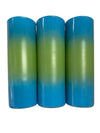 Set of Three Blendo Bermuda Twist Blue and Green Glass Tumblers