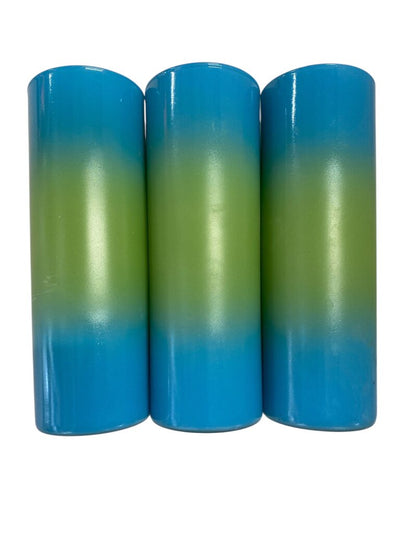 Set of Three Blendo Bermuda Twist Blue and Green Glass Tumblers