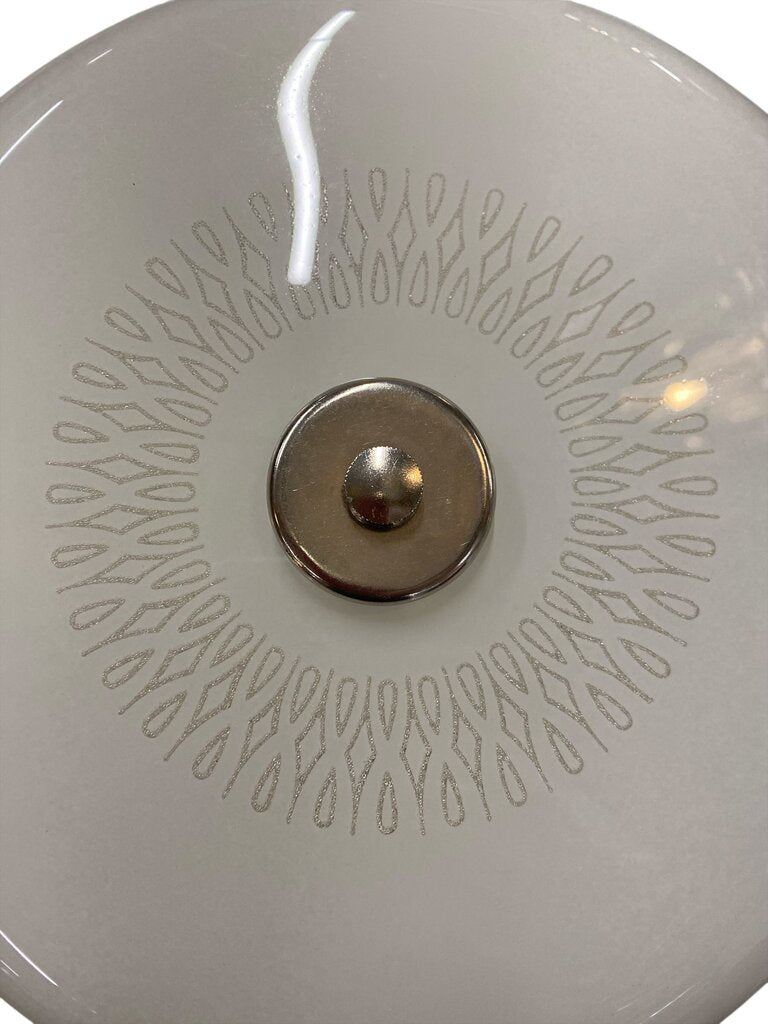 Vintage 50's Aluminum and Glass Ceiling Fixture in Excellent Condition