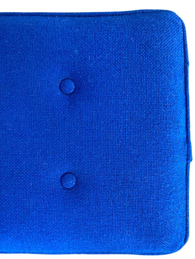 Vintage Paul McCobb Wrought Iron Bench, Upholstered in Royal Blue