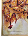 Signed Midcentury Flock of Birds Painting