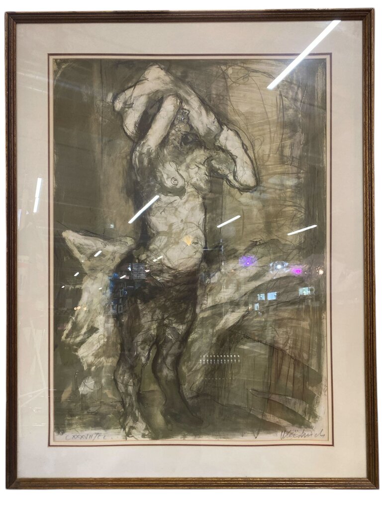 Nu de Femme ("Nude Study") Framed, Signed and Numbered Lithograph by Claude Weisbuch
