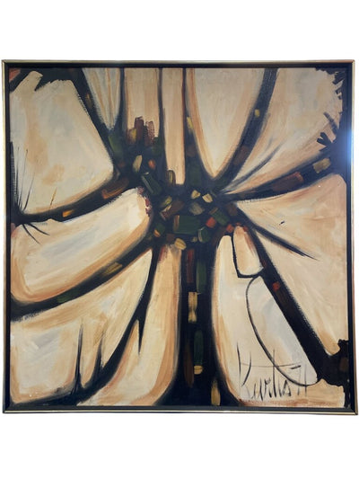 Vintage 1971 Acrylic Swag Abstract Painting by Kurtis