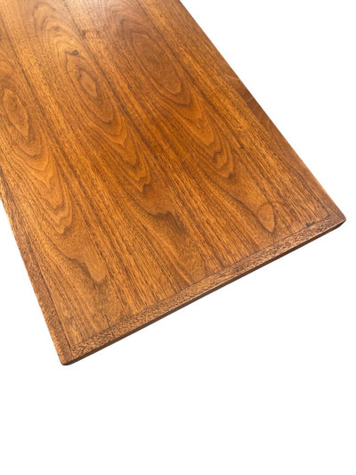 Mid Century Danish Sculptured Teak Coffee Table with Slatted Shelf