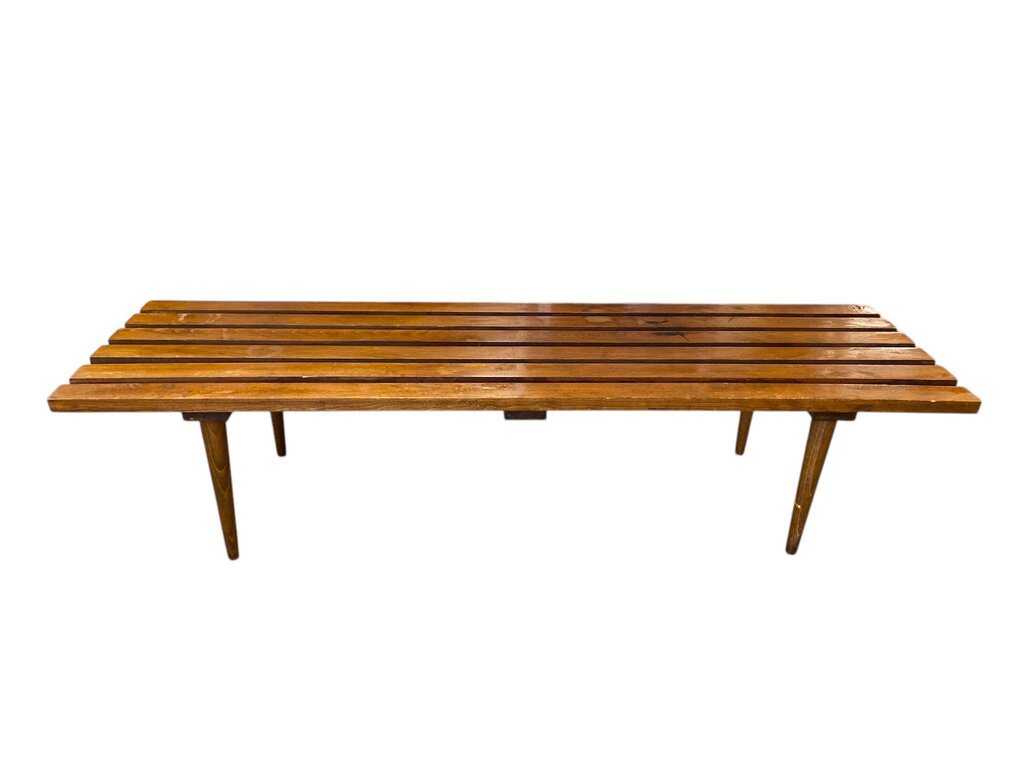 MID CENTURY MODERN YUGOSLAVIAN SLAT BENCH