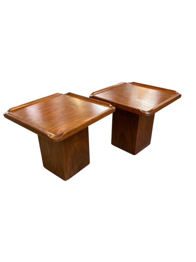 PAIR OF BROWN SALTMAN END TABLES (SET OF 2)