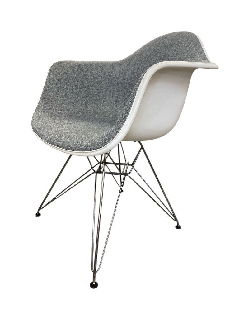 Six AUTHENTIC Herman Miller Eames Eiffel Tower Molded Chairs with Comfy Grey Upholstery (Retail on these chairs is $850 ech) (Set of 6)
