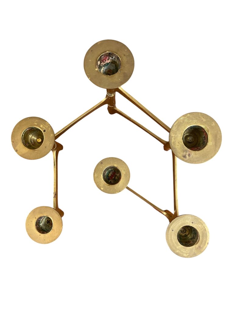 Mid-century Articulating Brass Candle Centerpiece