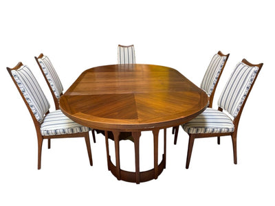 MID CENTURY MODERN JOHN KEAL FOR BROWN SALTMAN DINING TABLE & 6 CHAIRS