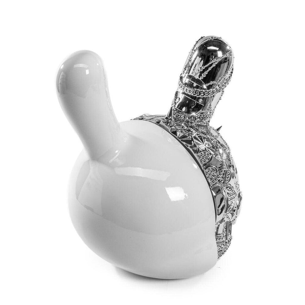 20th Anniversary Dunny Head 12" Art Figure - "Crown Jewels" by Tristan Eaton - White & Silver Edition (Limited Edition of 300)
