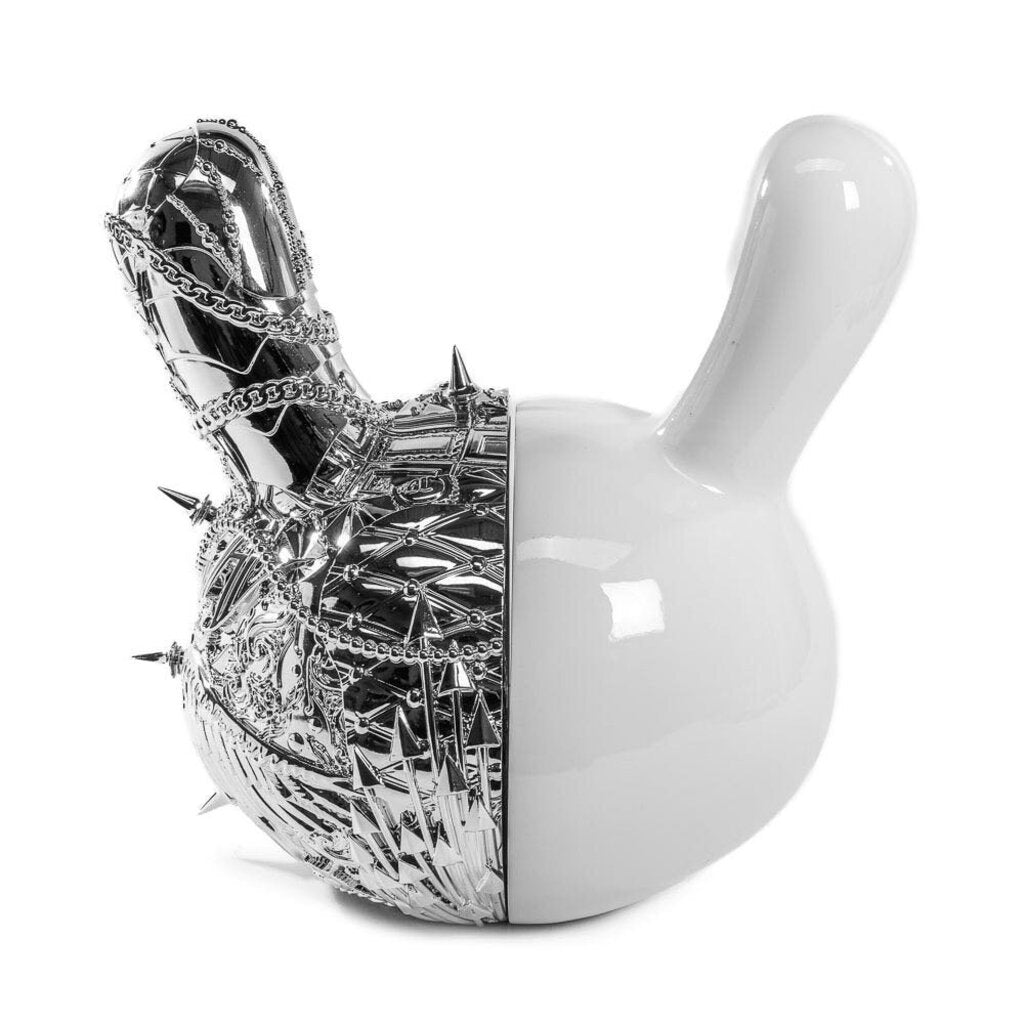 20th Anniversary Dunny Head 12" Art Figure - "Crown Jewels" by Tristan Eaton - White & Silver Edition (Limited Edition of 300)