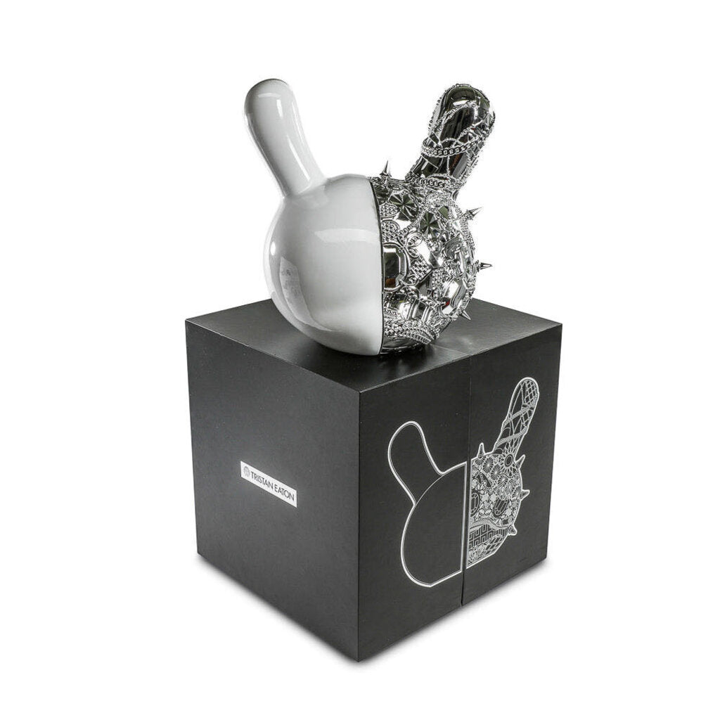20th Anniversary Dunny Head 12" Art Figure - "Crown Jewels" by Tristan Eaton - White & Silver Edition (Limited Edition of 300)