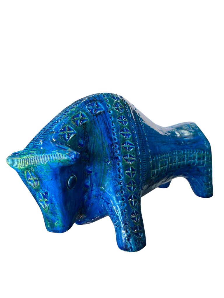 Bitossi Aldo Londi Rimini Blue Italian Mid Century Bull SUPER RARE