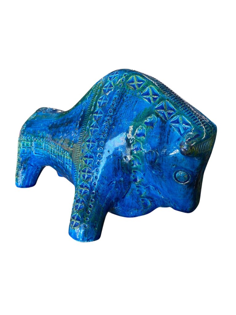 Bitossi Aldo Londi Rimini Blue Italian Mid Century Bull SUPER RARE