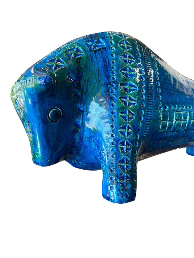 Bitossi Aldo Londi Rimini Blue Italian Mid Century Bull SUPER RARE