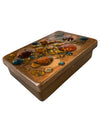Walnut and Copper California Mid Century Cloisonne Trinket Box California Closinonne by Landau