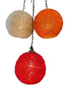 Red/Orange/White Tricolor Spaghetti Swag Light with 62" Drop Chain