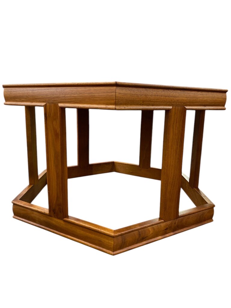 Pair of Mid Century John Keal for Brown Saltman Hexagonal Side Tables (Set of 2)