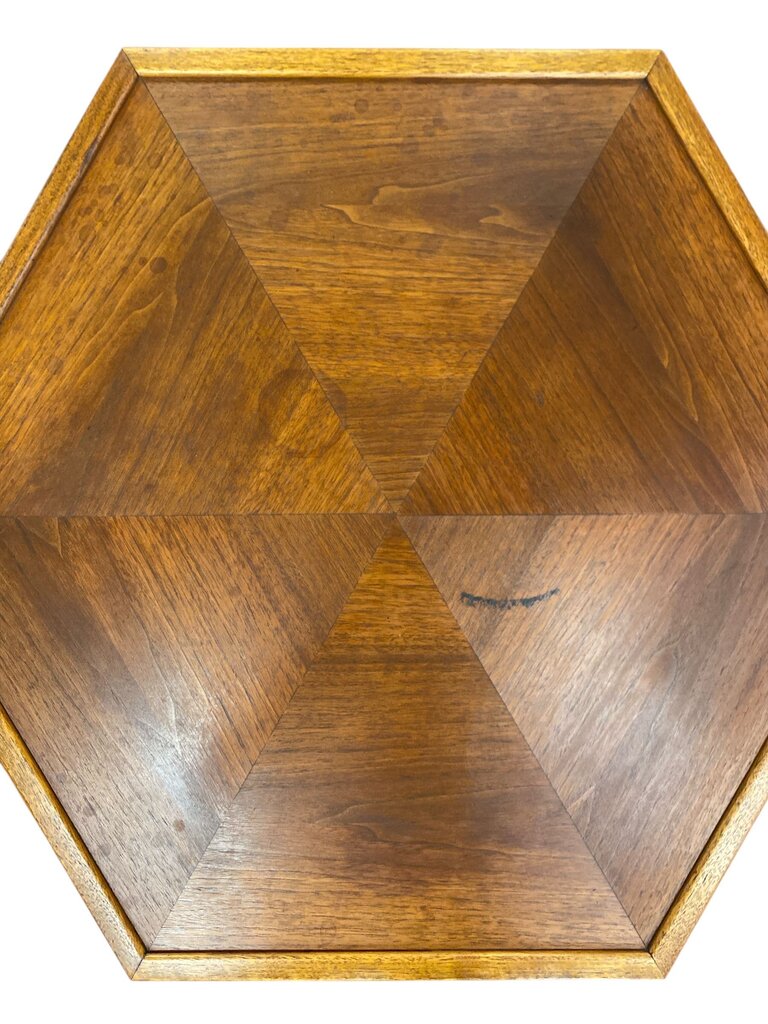 Pair of Mid Century John Keal for Brown Saltman Hexagonal Side Tables (Set of 2)