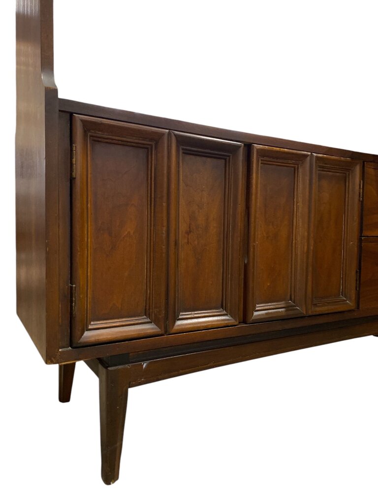 Vintage MCM Walnut Bookcase / Room Divider w/ Built in Desk by J.B. Van Sciver