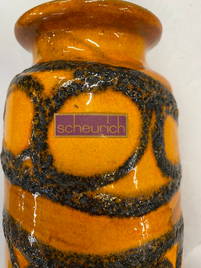 West German Scheurich Fat Lava Orang e Vase 20G/27