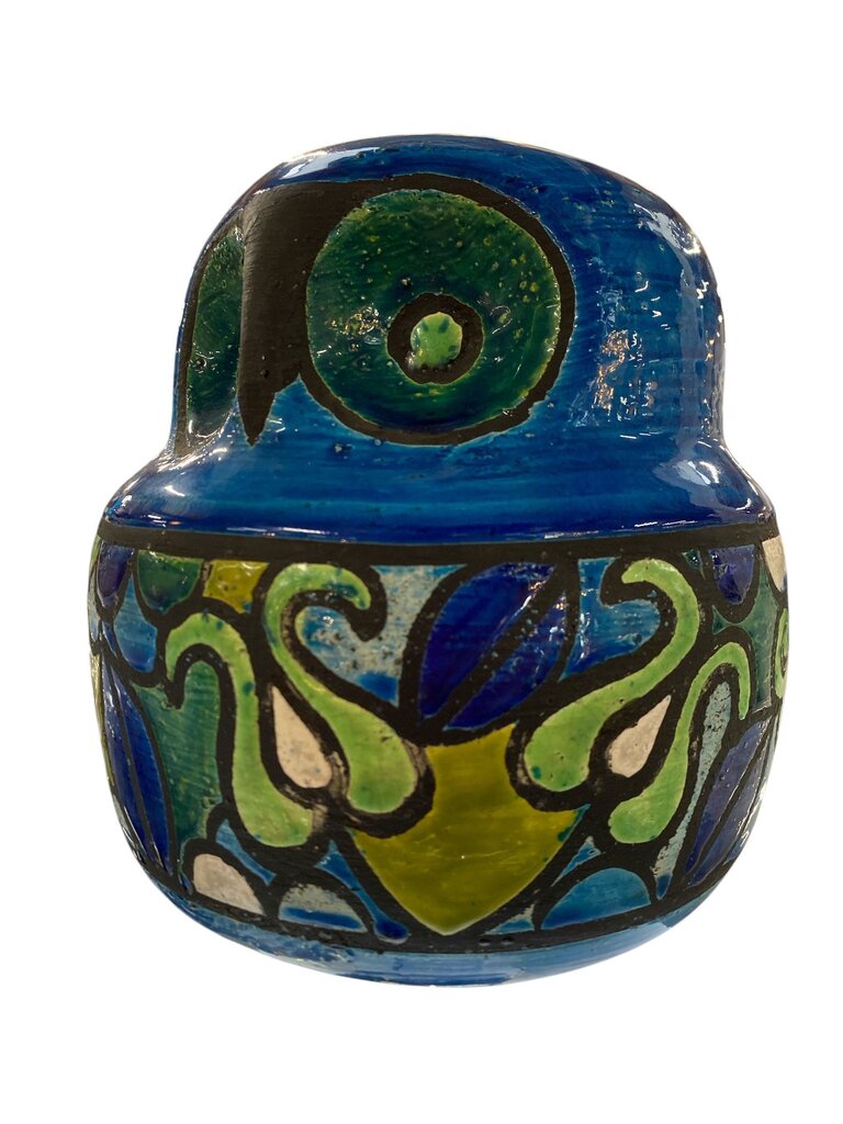 Bitossi mid Century Aldo Londi Italian MCM Ceramic Owl - Fabulous Colors