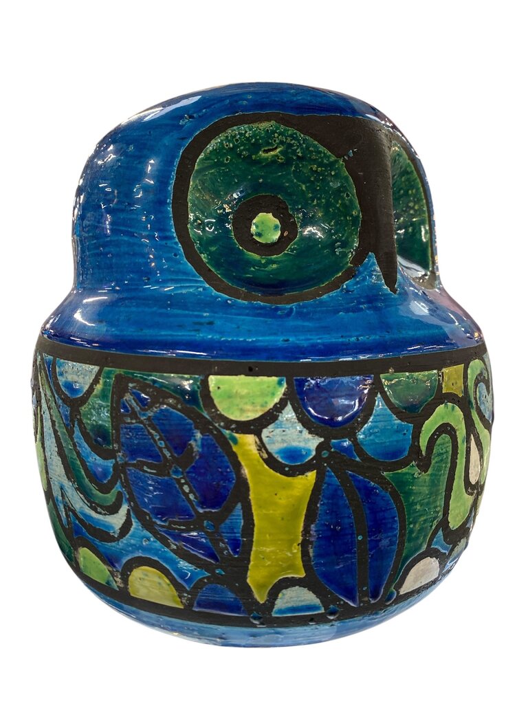 Bitossi mid Century Aldo Londi Italian MCM Ceramic Owl - Fabulous Colors