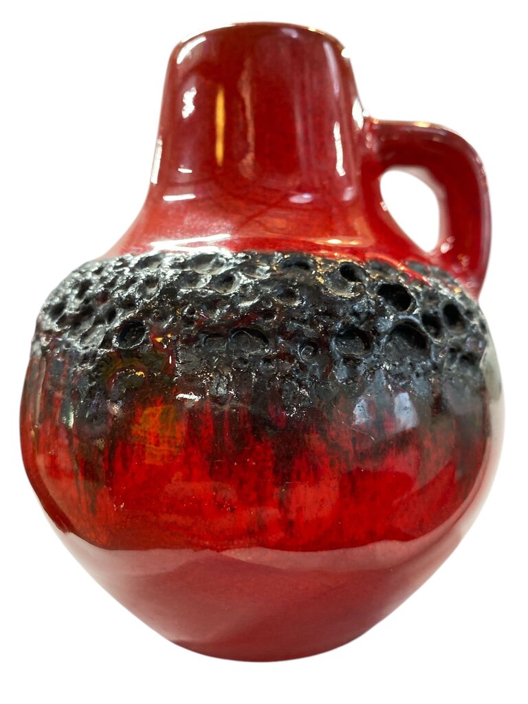 West German Kreutz Keramik Fat Lava Handle Vase