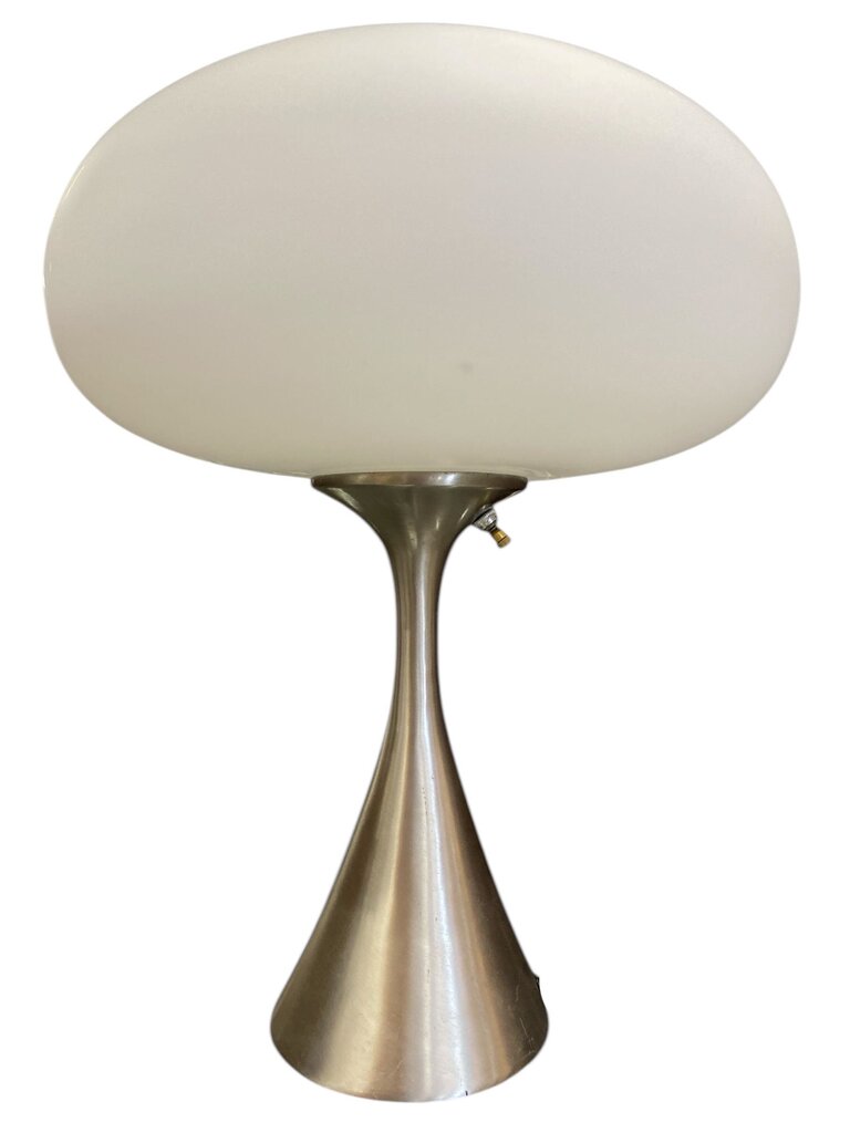 Laurel Mid Century Brushed Nickel Mushroom Shade Lamp