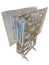 Lucite Mid Century Modern TV Set (2 trays and stand)