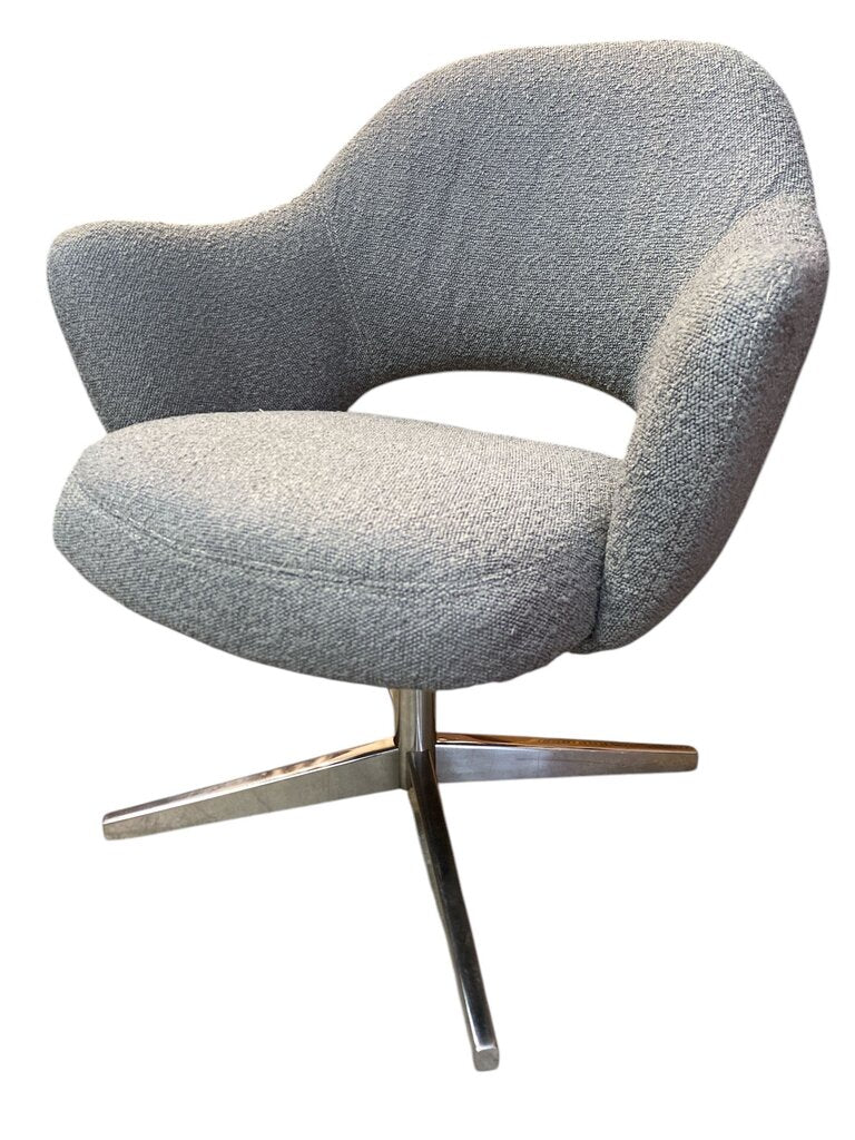 Knoll Charles Pollock Swivel 4 Star Base - Knoll Boucle New Fabric Upholstery