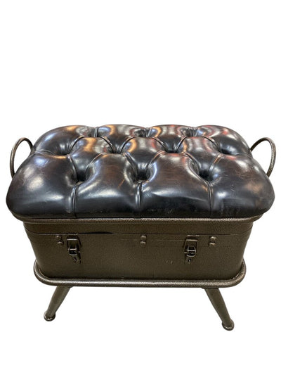 Metal Trunk Tufted Bench