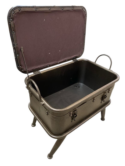 Metal Trunk Tufted Bench