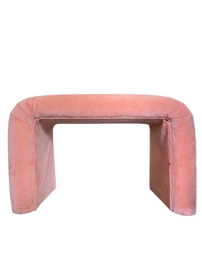 Waterfall Bench or Ottoman in Coral Velvet
