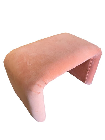 Waterfall Bench or Ottoman in Coral Velvet