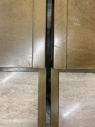 Mid Century Pair of American of Martinsville Travertine End Tables
