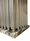 Custom Design Marble Dining Table Metal Pipes Column Base