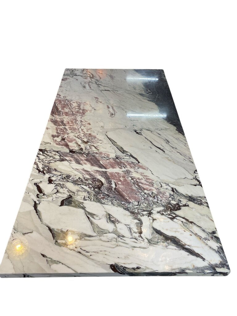 Custom Design Marble Dining Table Metal Pipes Column Base