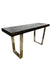 Modern Black Cerused Wood Console Table with Polished Steel Legs