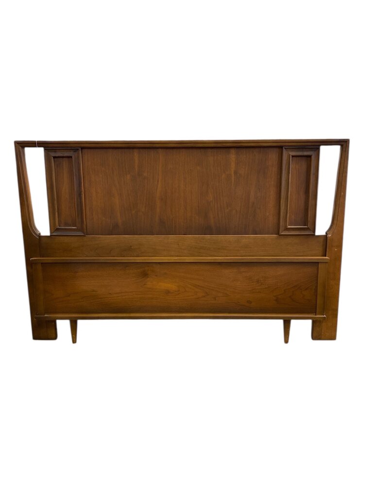 Mid Century Modern Walnut Full size Headboard and Footboard by Union Furniture (Set of 2)
