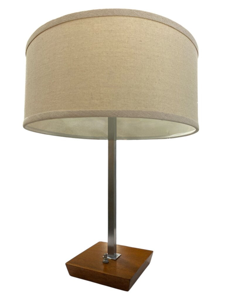 Nessen by Gerald Thurston Walnut and Stainless Desk Lamp