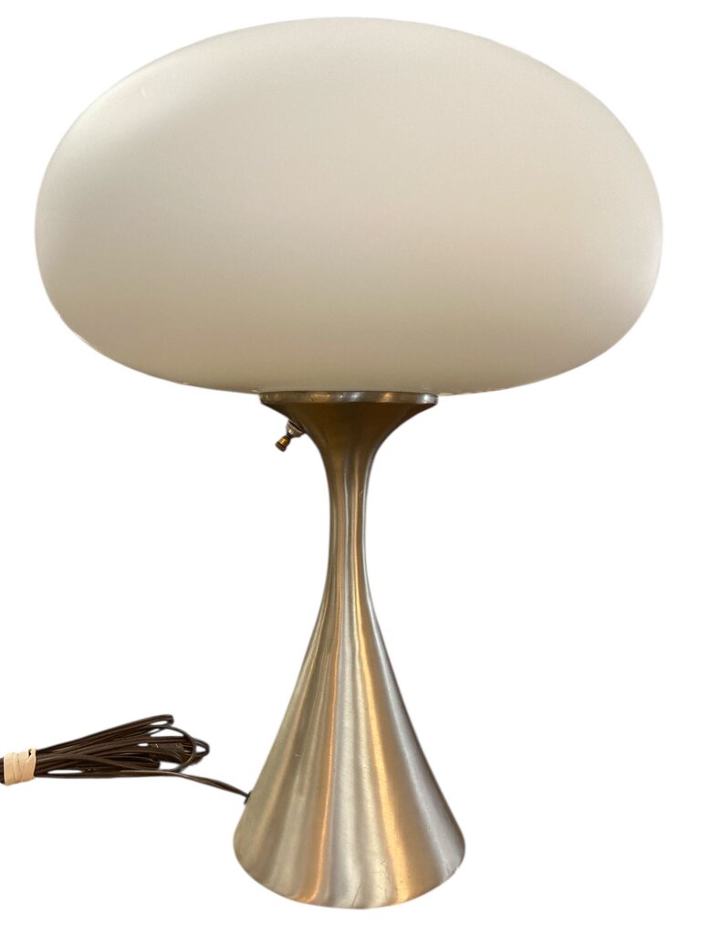 Laurel Lamp Mid Century Pair of Stainless Mushroom Lamps (Set of 2)